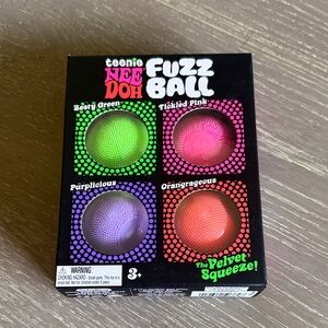 Teenie Nee Doh Fuzz Ball Four-Pack - Green, Pink, Purple, Orange